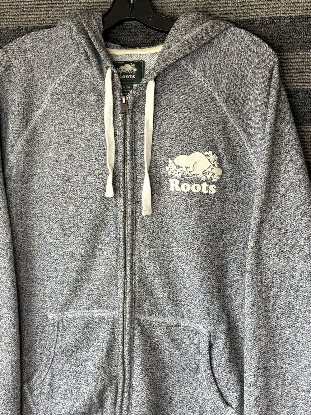 Roots Heather Grey Women’s Zip-Up Hoodie Sweatshirt XL EUC - Picture 2 of 10